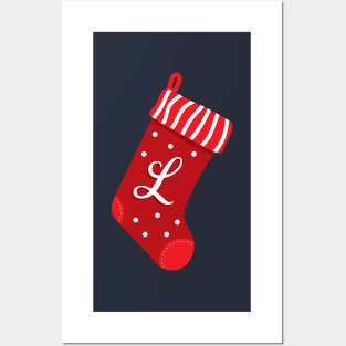 Christmas Stocking with Letter L Posters and Art